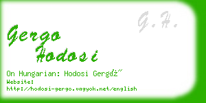 gergo hodosi business card